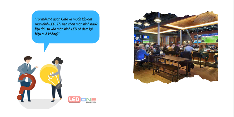 Góc tư vấn: Lắp đặt màn hình LED cho quán Cafe