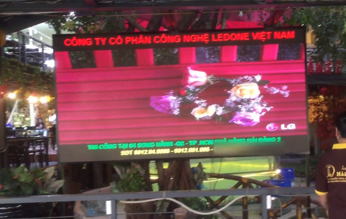màn hình LED P4 tại nhà hàng Hải Đăng