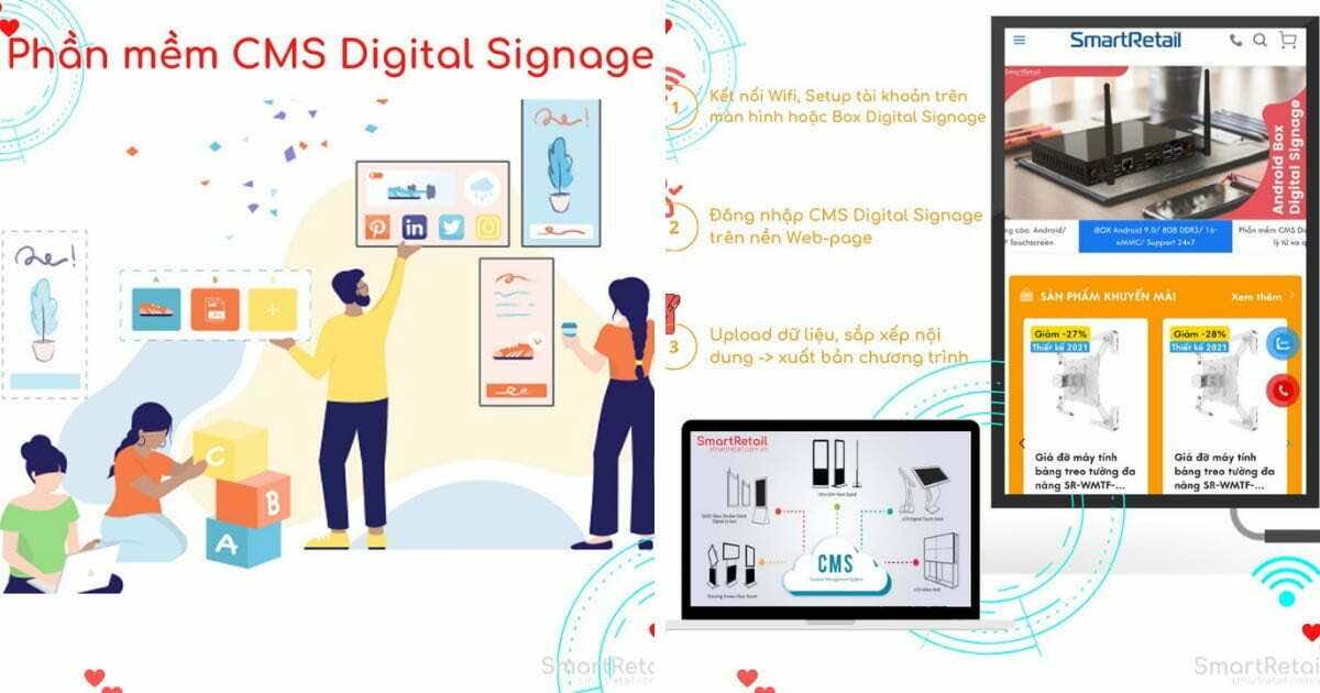 Digital Signage Software: Phần mềm quản lý màn hình LCD quảng cáo | Phần mềm quản lý màn hình Tivi/ Smart TV tập trung