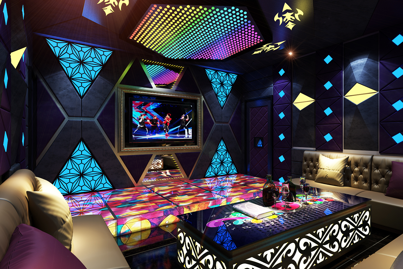 Màn hình LED trang trí quán bar, karaoke